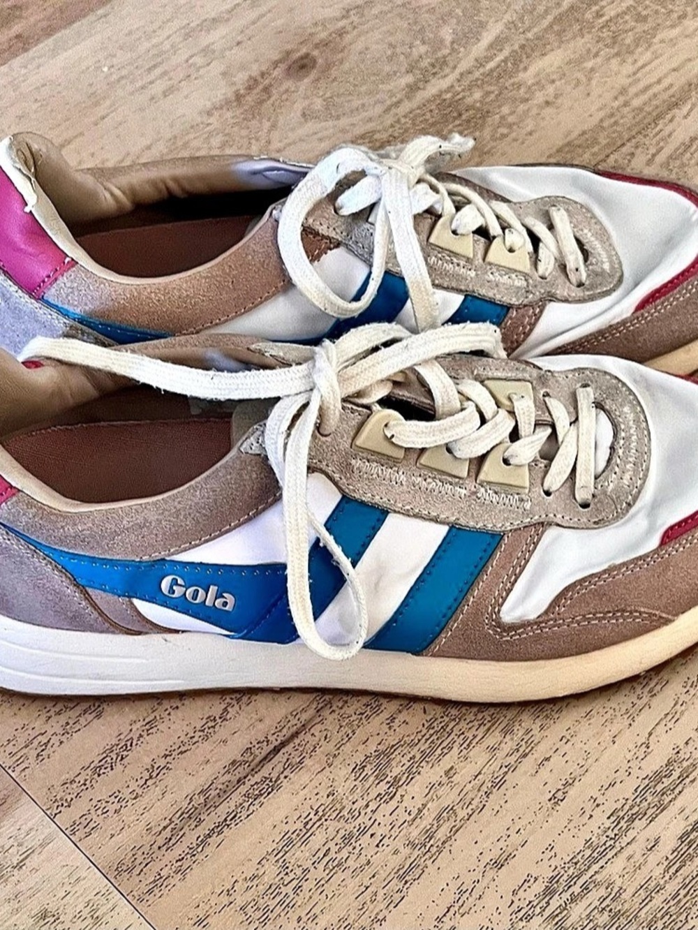 Gola CLB340 CHICAGO Color Block Sneakers Brown & White US 7